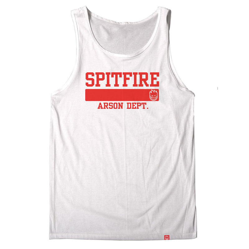 Spitfire Arson Dept. Tank Top - White/Red Print
