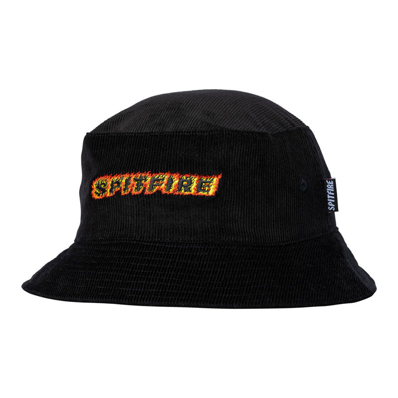 Spitfire Flames Script Bucket Hat - Black