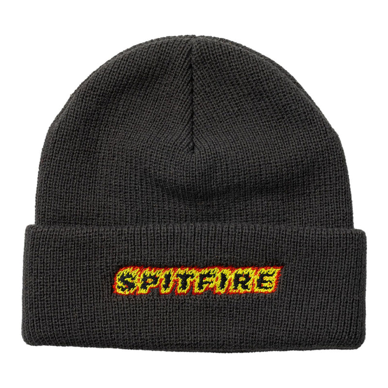 Spitfire Flames Script Beanie - Charcoal