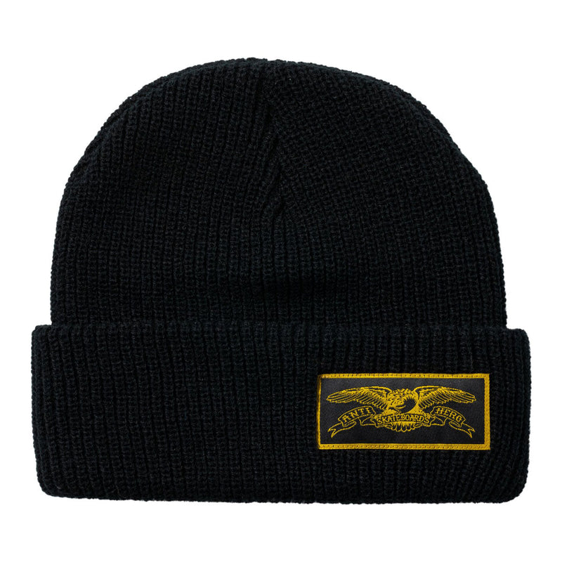 Anti-Hero Stock Eagle Label Beanie - Black/Mustard