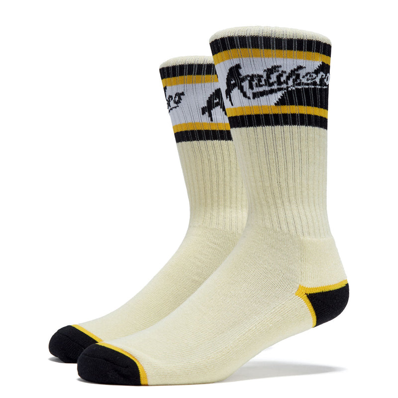 Anti-Hero Scratch Socks - Cream/Yellow/Black