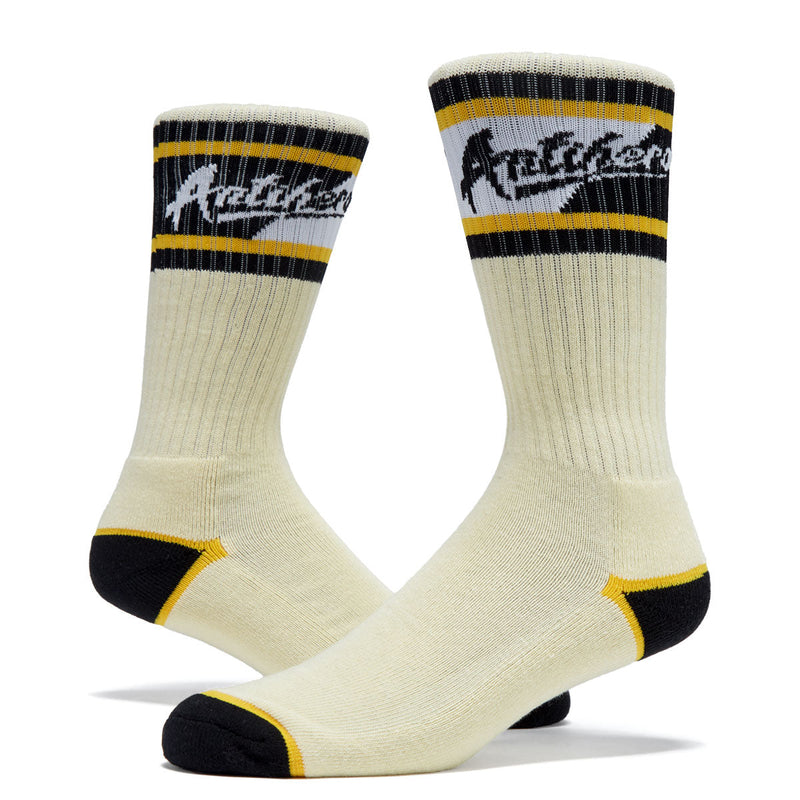 Anti-Hero Scratch Socks - Cream/Yellow/Black