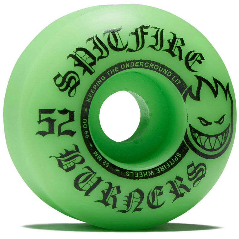 Spitfire Burner 99du Green Skateboard Wheels - Green - 52mm
