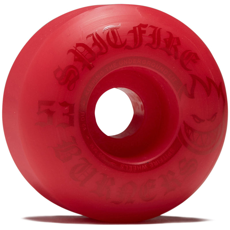 Spitfire Burner 99du Red Skateboard Wheels - Red - 53mm