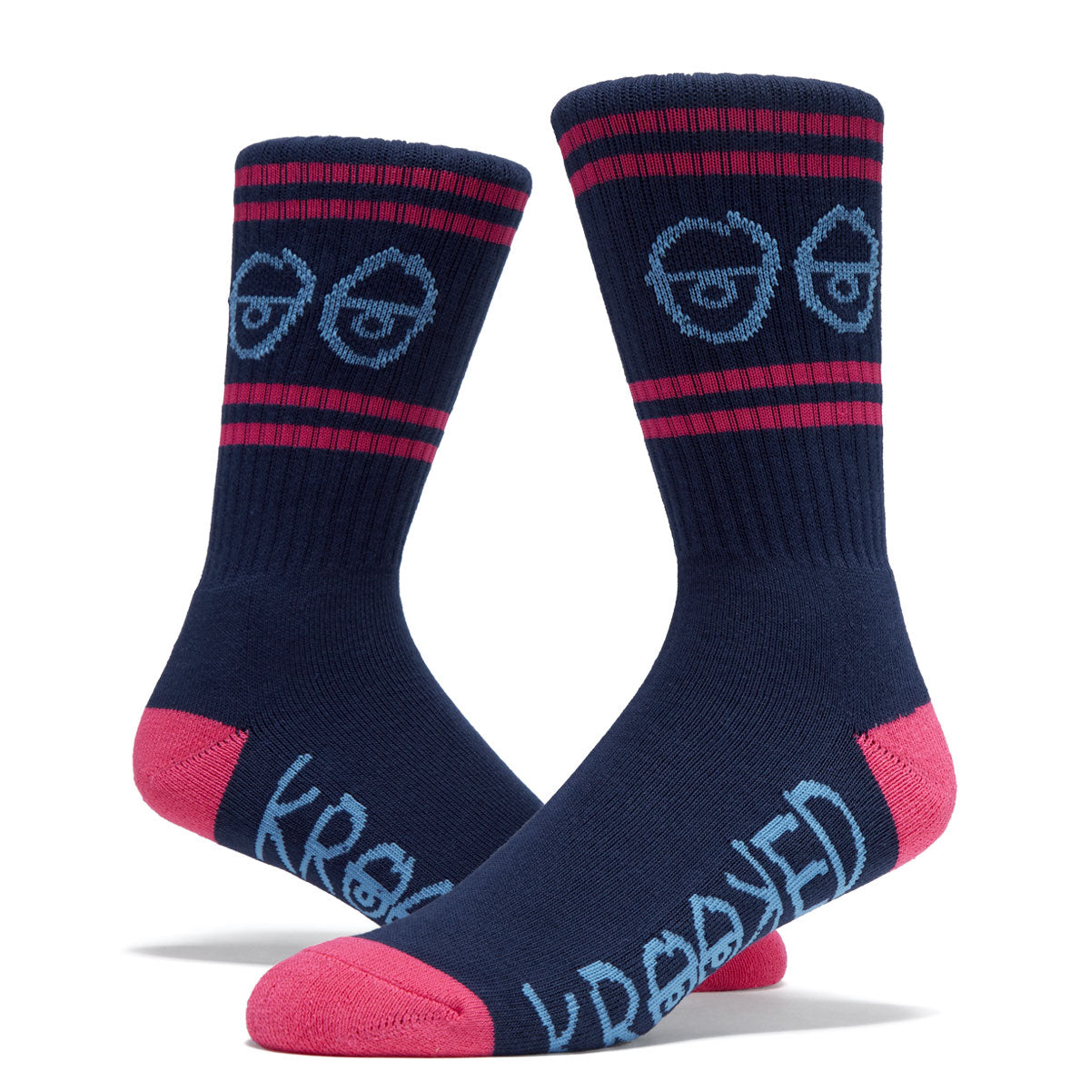 Krooked Eyes Socks - Navy/Blue/Magenta image 2