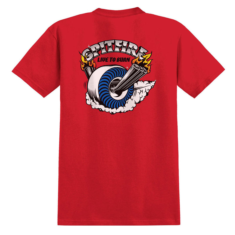 Spitfire Burnout T-Shirt - Red/Multi Color Print