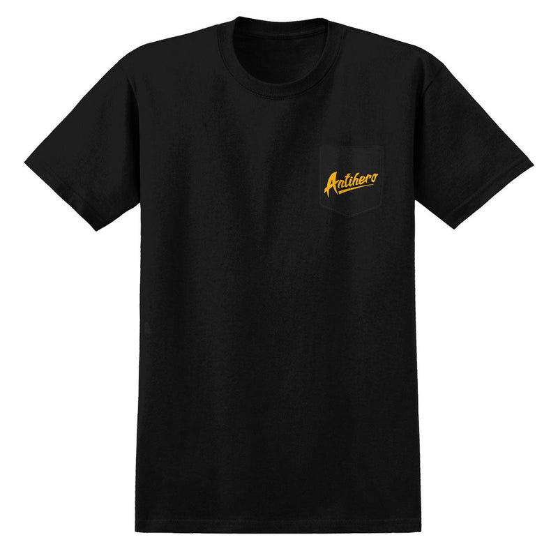 Anti-Hero Refrescos Pocket T-Shirt - Black/Yellow Prints