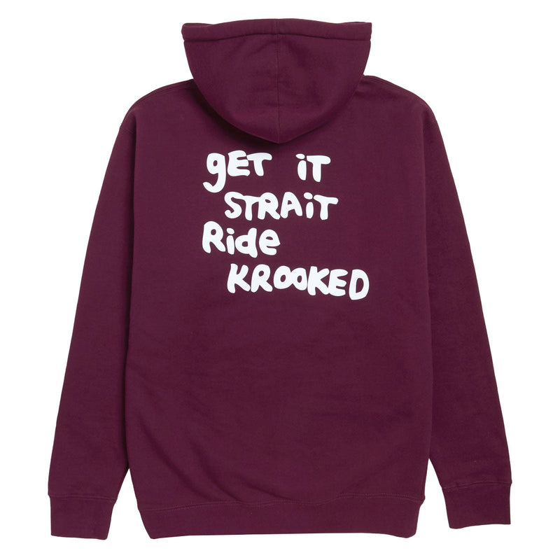 Krooked Strait Eyes Zip Up Hoodie - Maroon/Black/White Prints