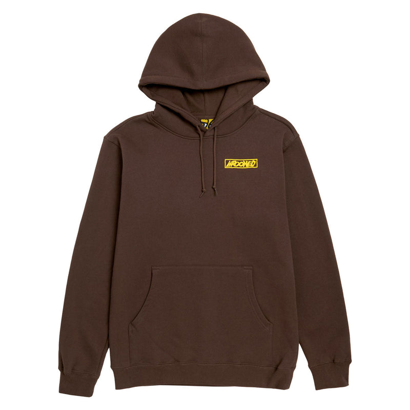 Krooked Moonsmile Raw Hoodie - Brown/Yellow Prints
