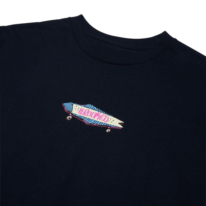 Krooked Bored T-Shirt - True Navy/Multi Color Print
