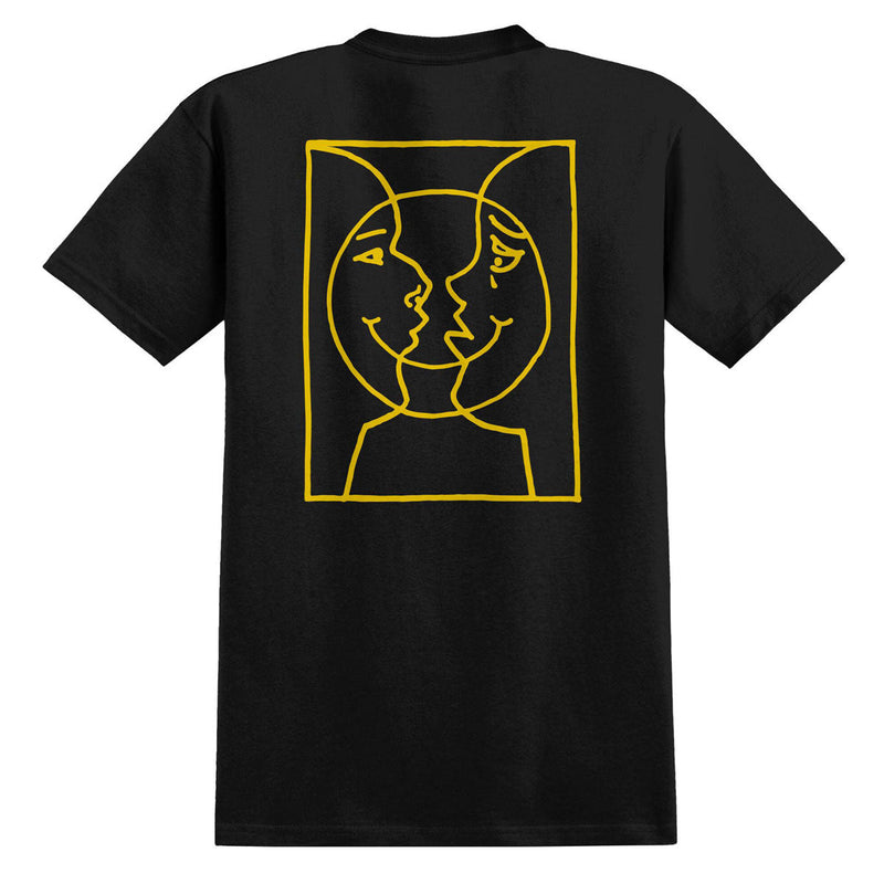 Krooked Moonsmile Raw T-Shirt - Black/Gold Prints