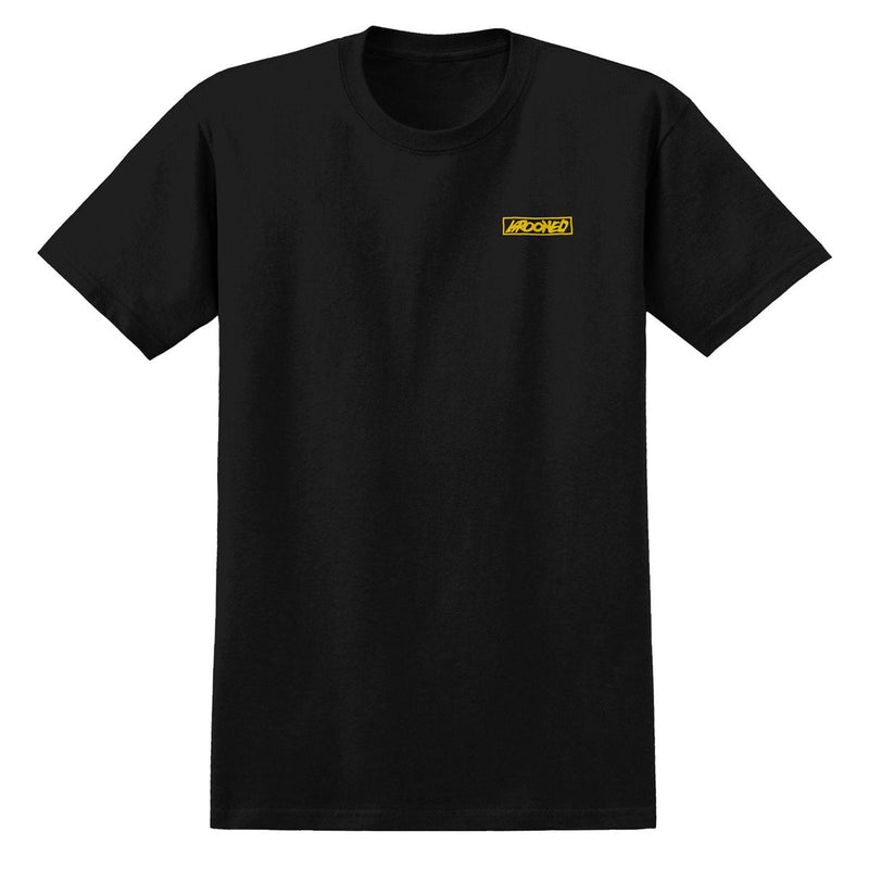 Krooked Moonsmile Raw T-Shirt - Black/Gold Prints