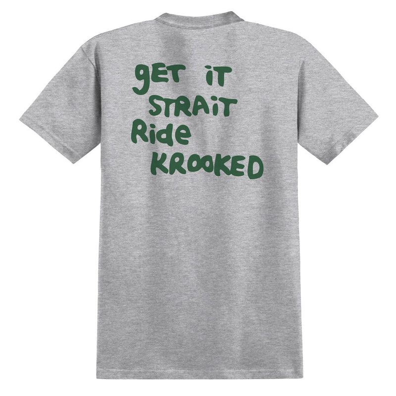 Krooked Strait Eyes Pocket T-Shirt - Sport Grey/Green/Black/White Prints