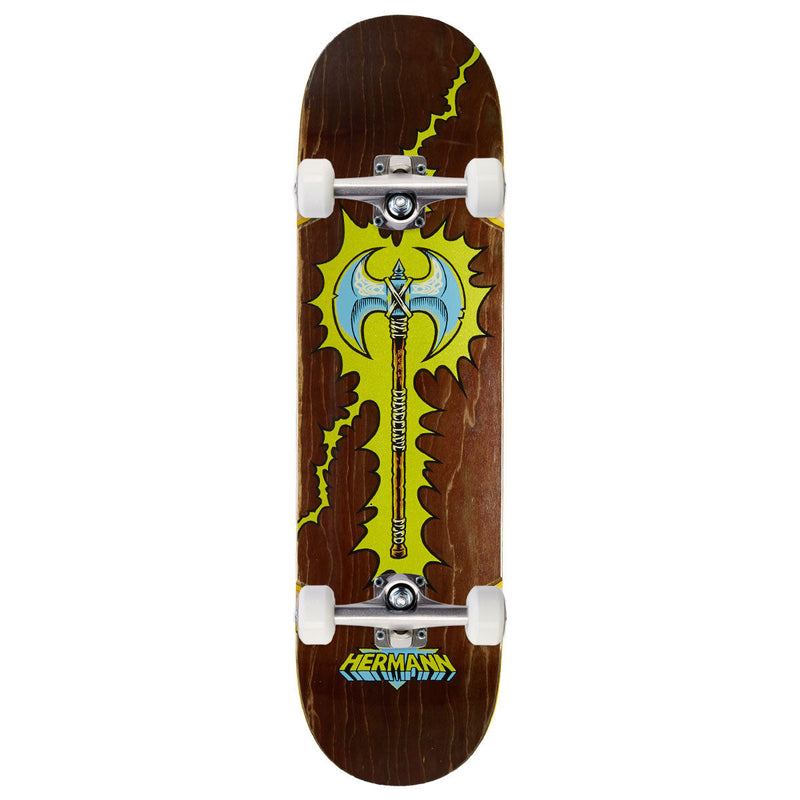 Real Hermann Battle Axe Wheel Wells Skateboard Complete - 8.25