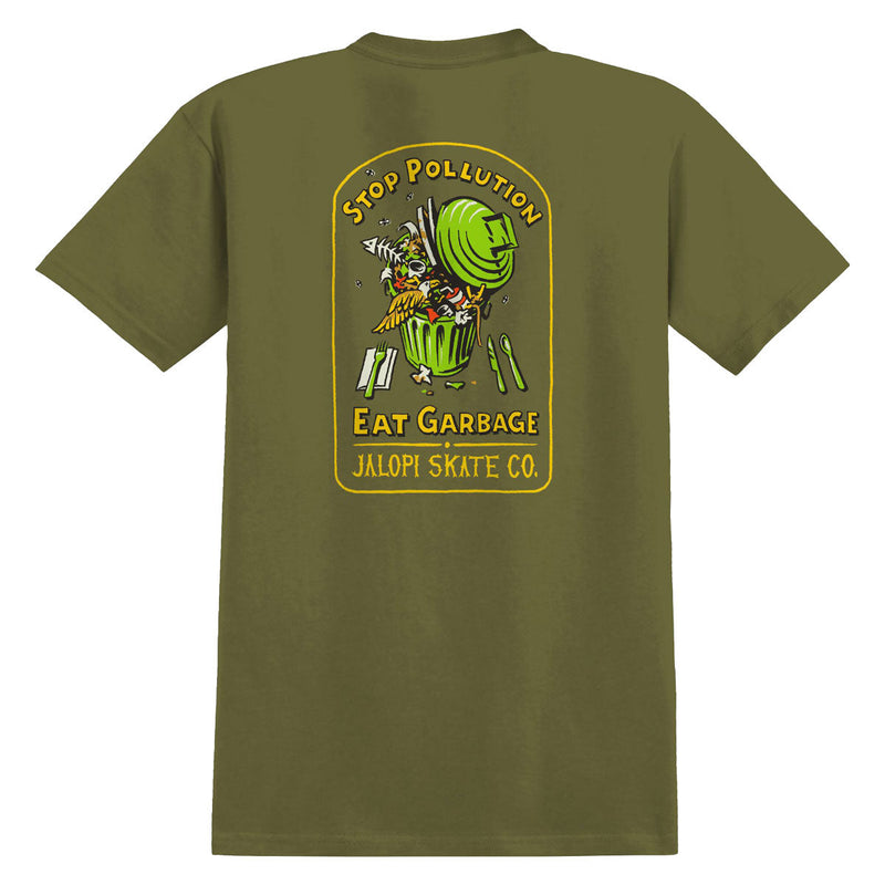 Anti-Hero Stop Pollution T-Shirt - Heather Army