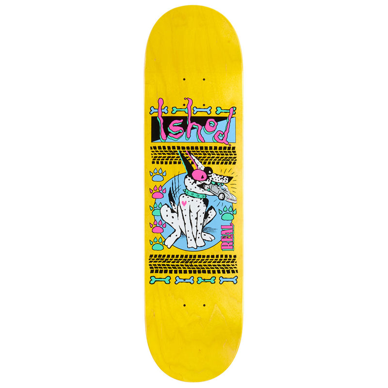 Real Ishod Rude Twin Tail Skateboard Deck - Yellow - 8.25