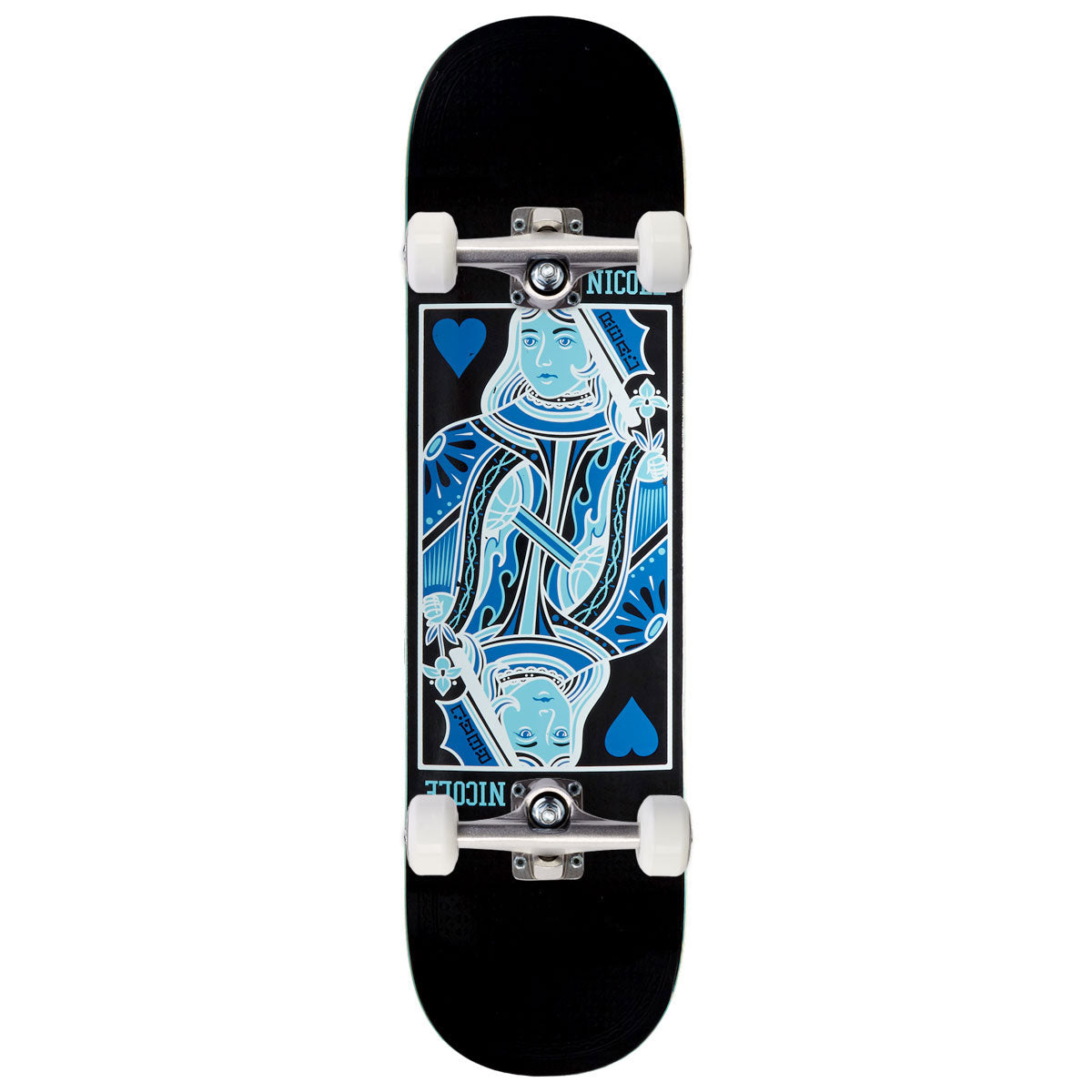 Real Nicole Queen Of Hearts Skateboard Complete - Black - 8.25