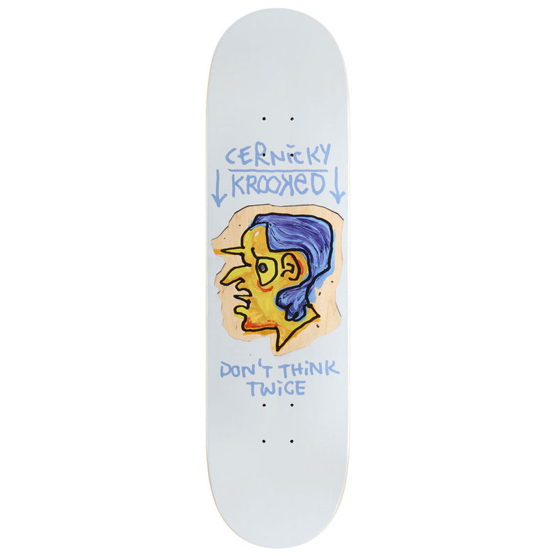 Krooked Cernickey Blue Thinker Skateboard Deck - White - 8.38