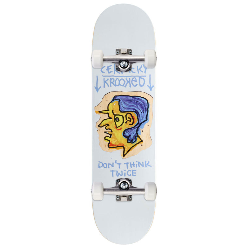 Krooked Cernickey Blue Thinker Skateboard Complete - White - 8.38