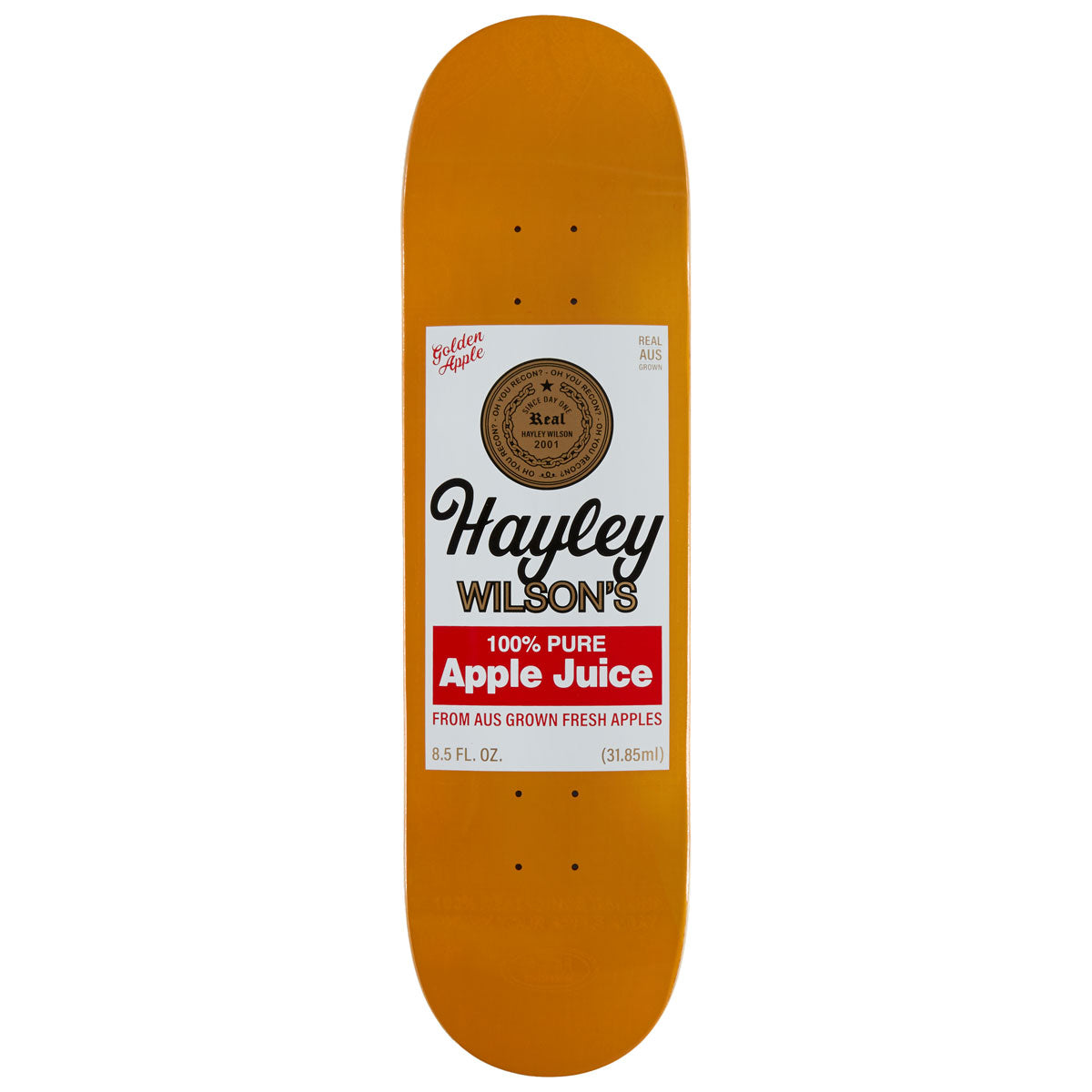Real Hayley Juiced Skateboard Deck - Gold - 8.50