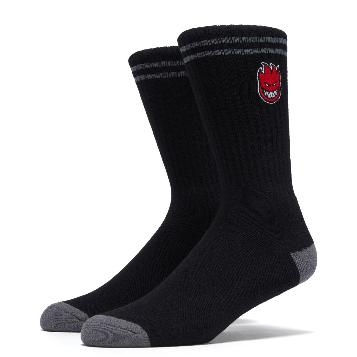 Spitfire Bighead Fill Emb Swirl Socks - Black/Charcoal/Red II image 1