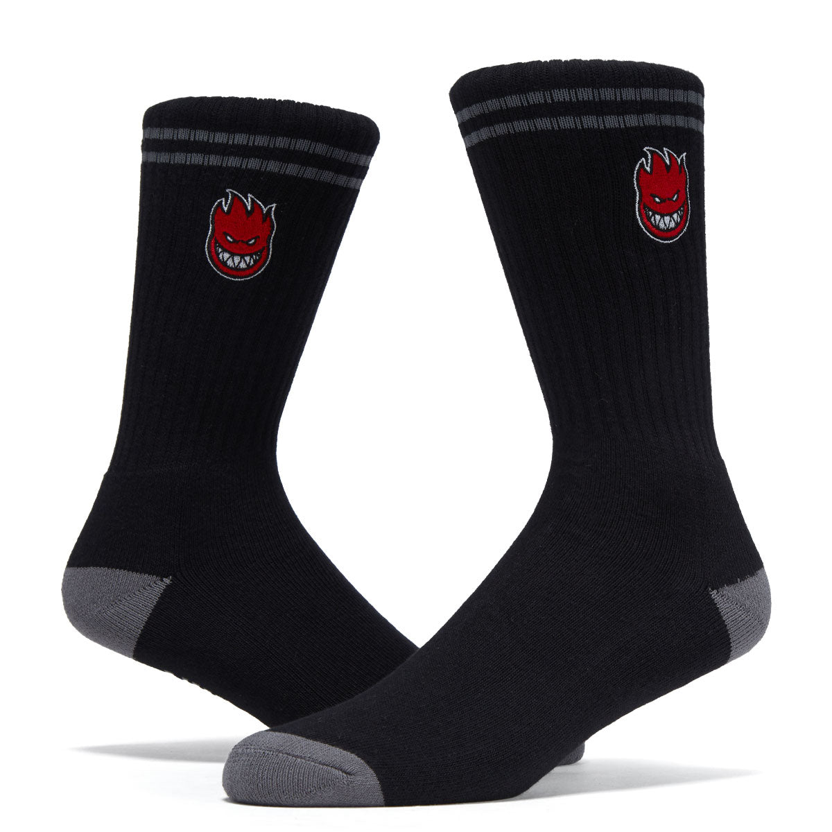 Spitfire Bighead Fill Emb Swirl Socks - Black/Charcoal/Red II image 2