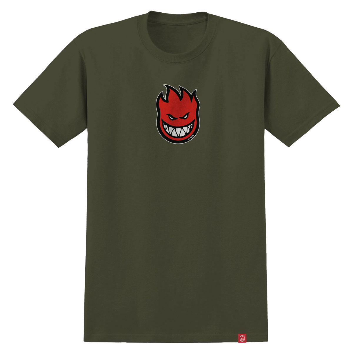 Spitfire Bighead Mid Fill T-Shirt - Military Green/Red/Black/White image 1