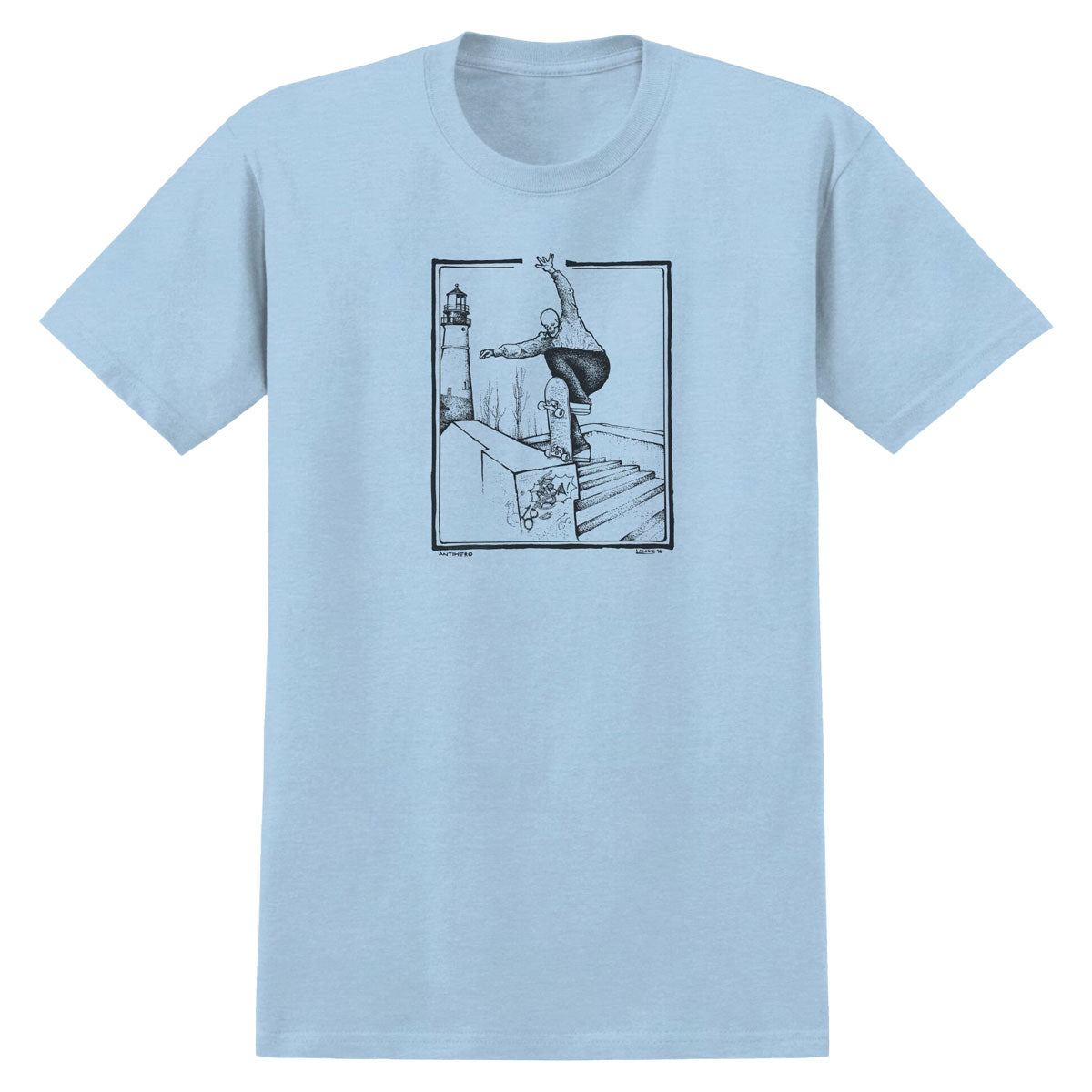 Anti-Hero BA Lance T-Shirt - Heather Light Blue/Black image 1