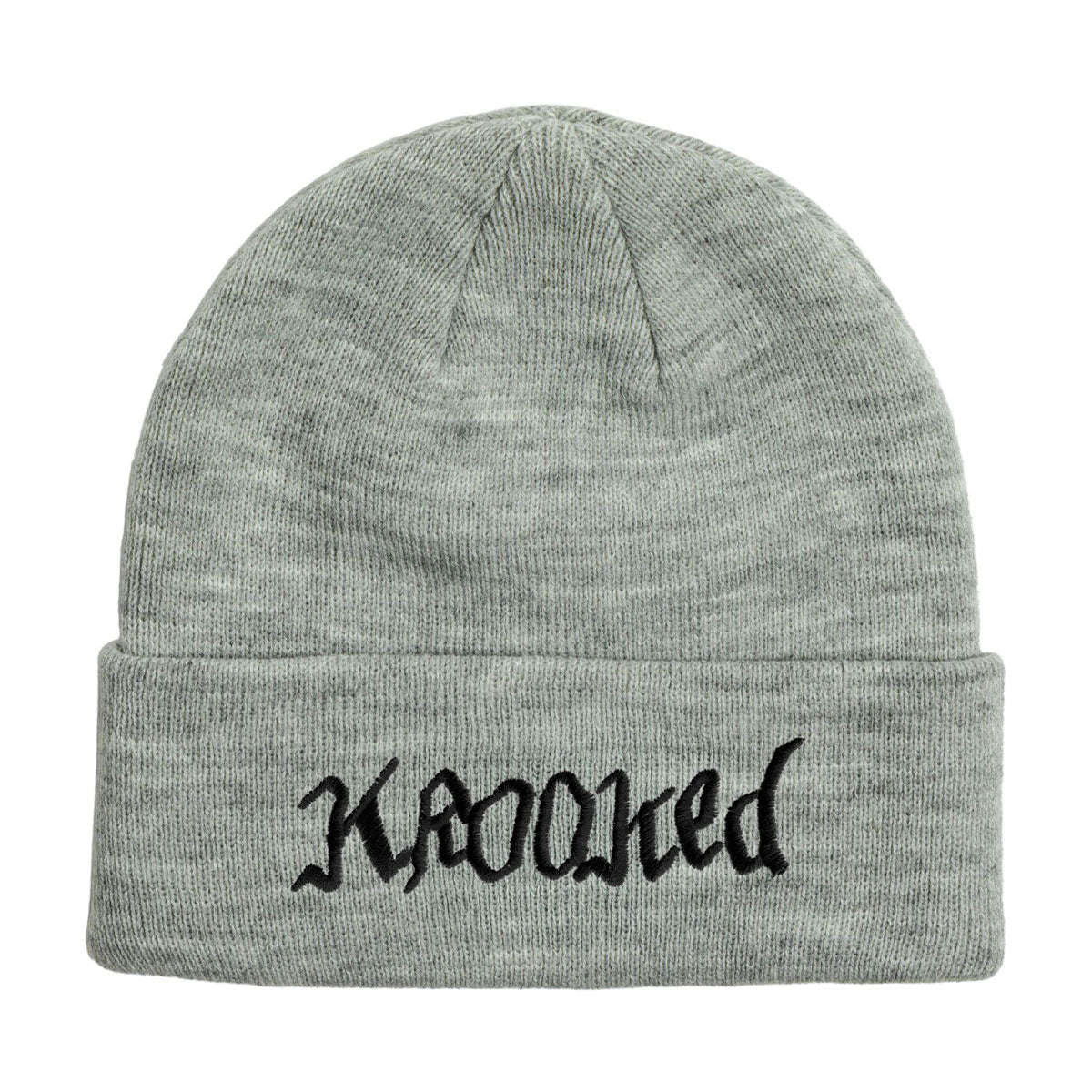 Krooked Double Ok Script Beanie - Heather Grey image 1