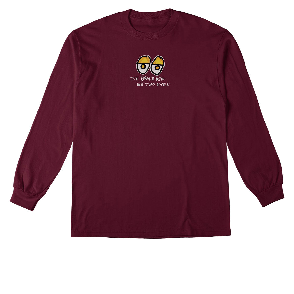 Krooked Two Eyes Fill Long Sleeve T-Shirt - Maroon/Multi Color image 1