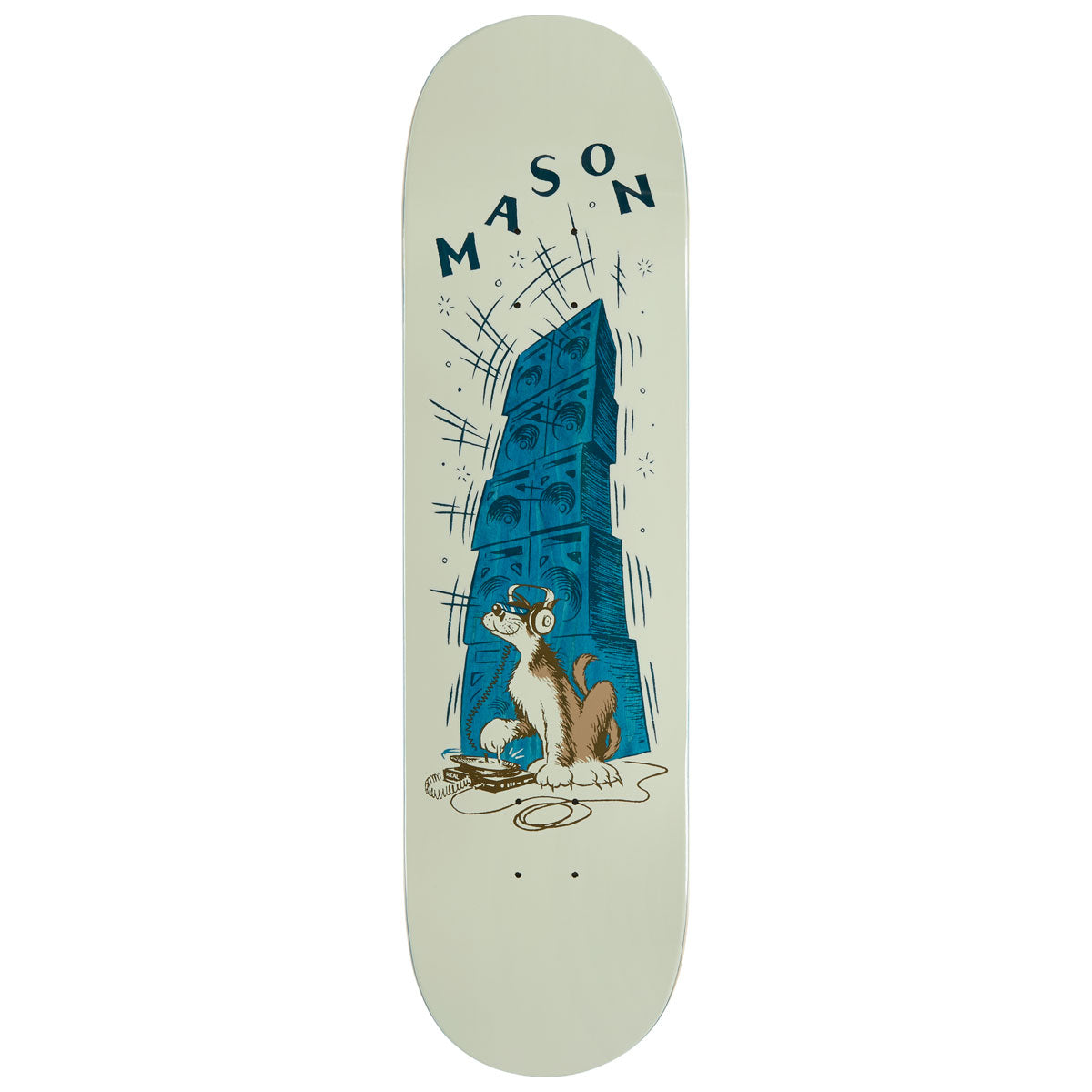 Real Mason Record Scratch Skateboard Deck - Cream - 8.28