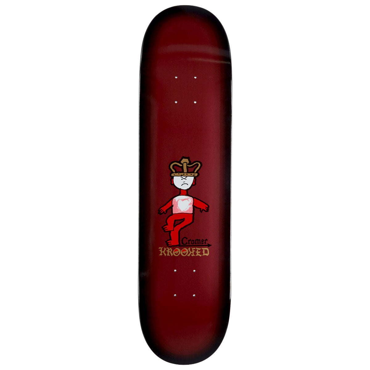 Krooked Cromer Mad King Skateboard Deck - Maroon - 8.06