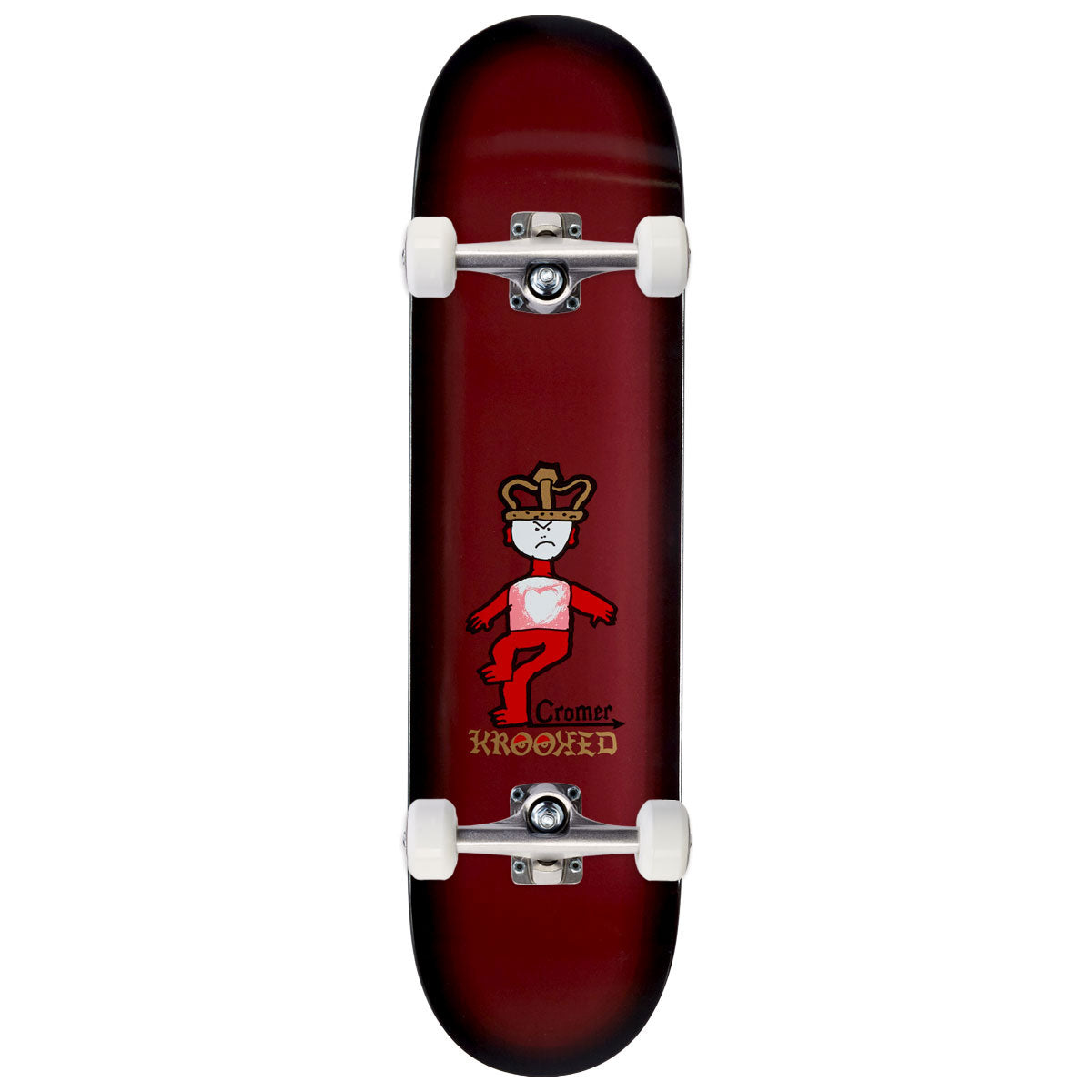 Krooked Cromer Mad King Skateboard Complete - Maroon - 8.06
