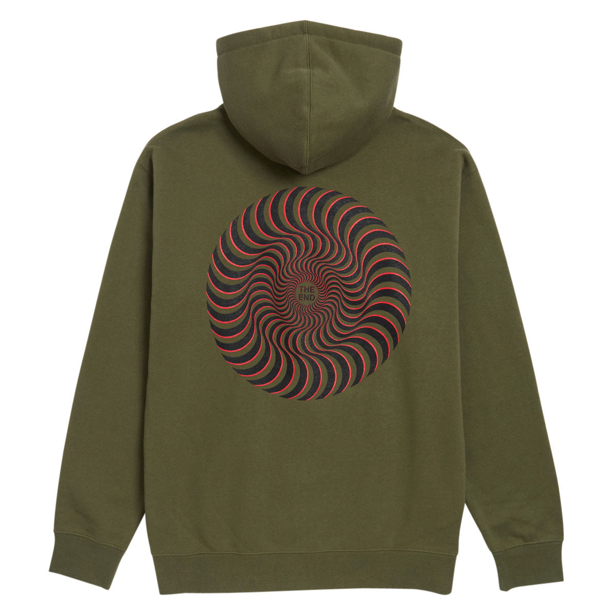 Spitfire Classic Swirl Overlay Zip Hoodie - Army/Black/Red image 2