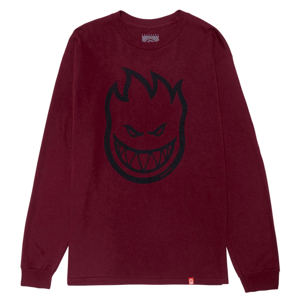 Spitfire Bighead Long Sleeve T-Shirt - Maroon/Black image 1