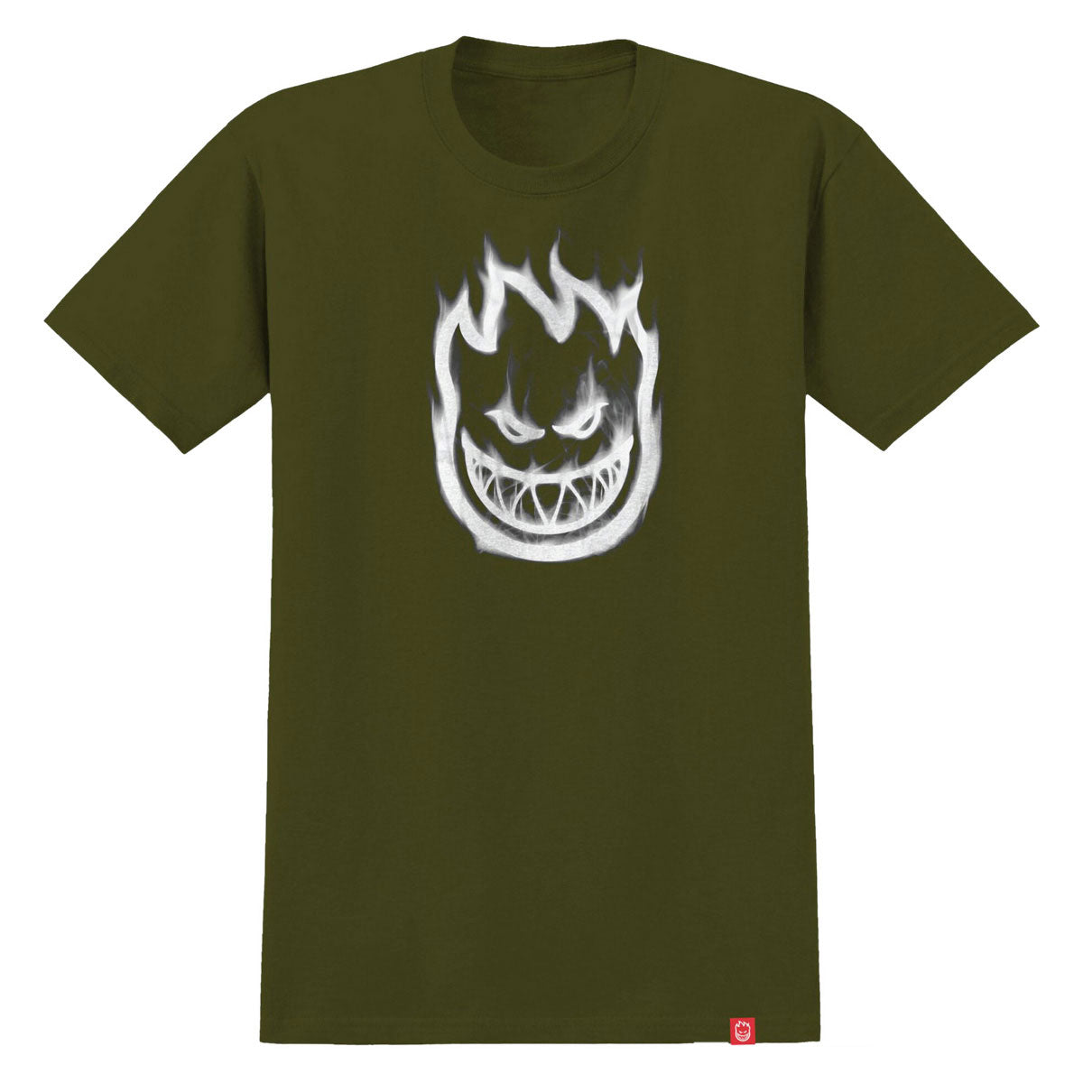 Spitfire Bighead Smoke T-Shirt - Military Green/White image 1