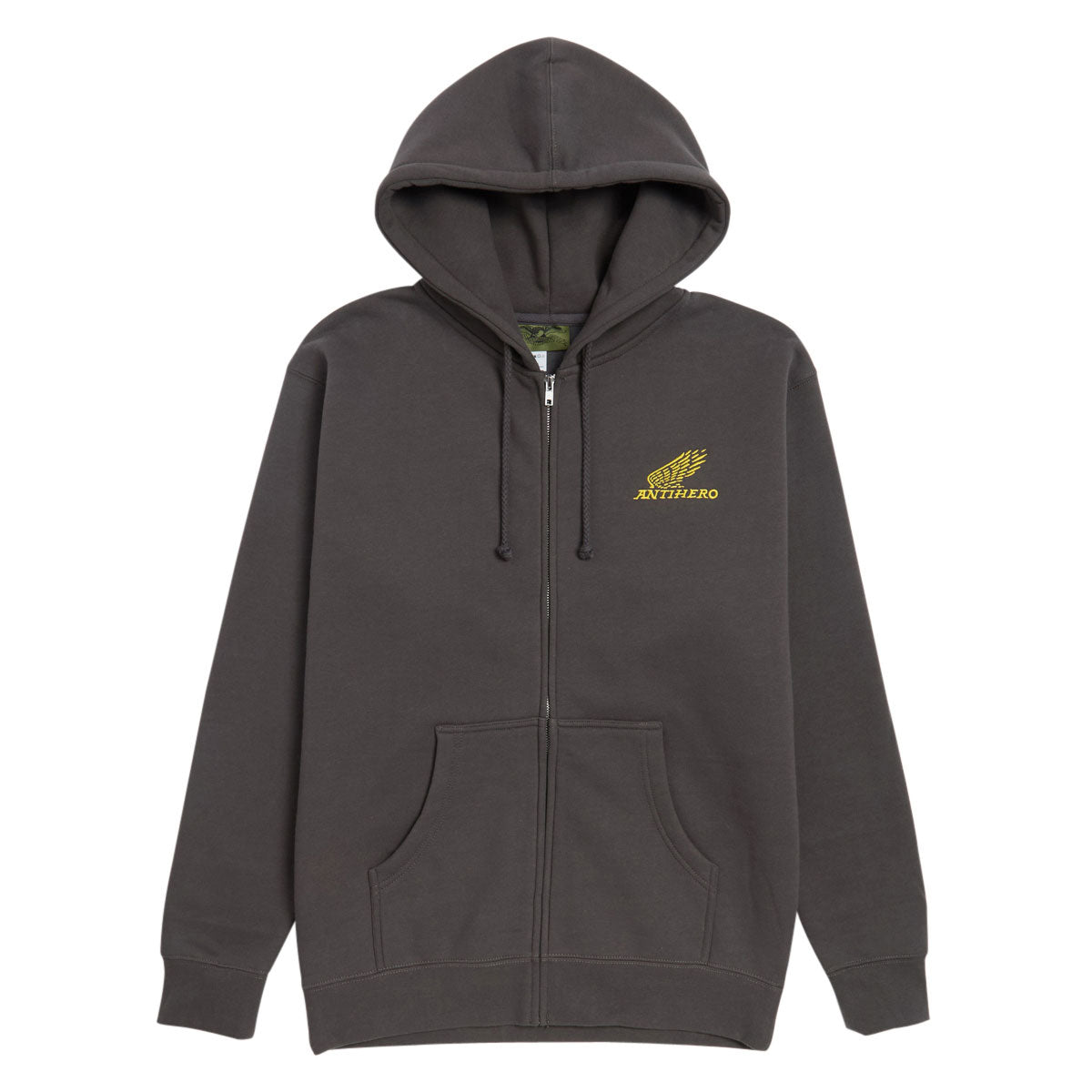 Anti-Hero Motorized Emb Zip Hoodie - Charcoal/Yellow image 1