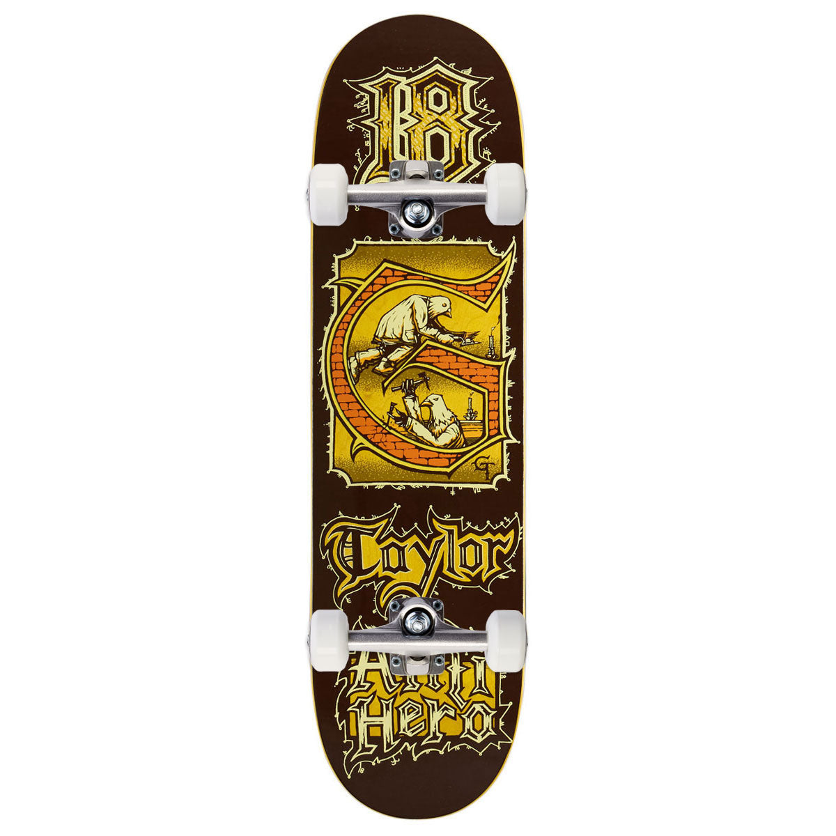 Anti-Hero Grant Medieval Skateboard Complete - Brown - 8.38