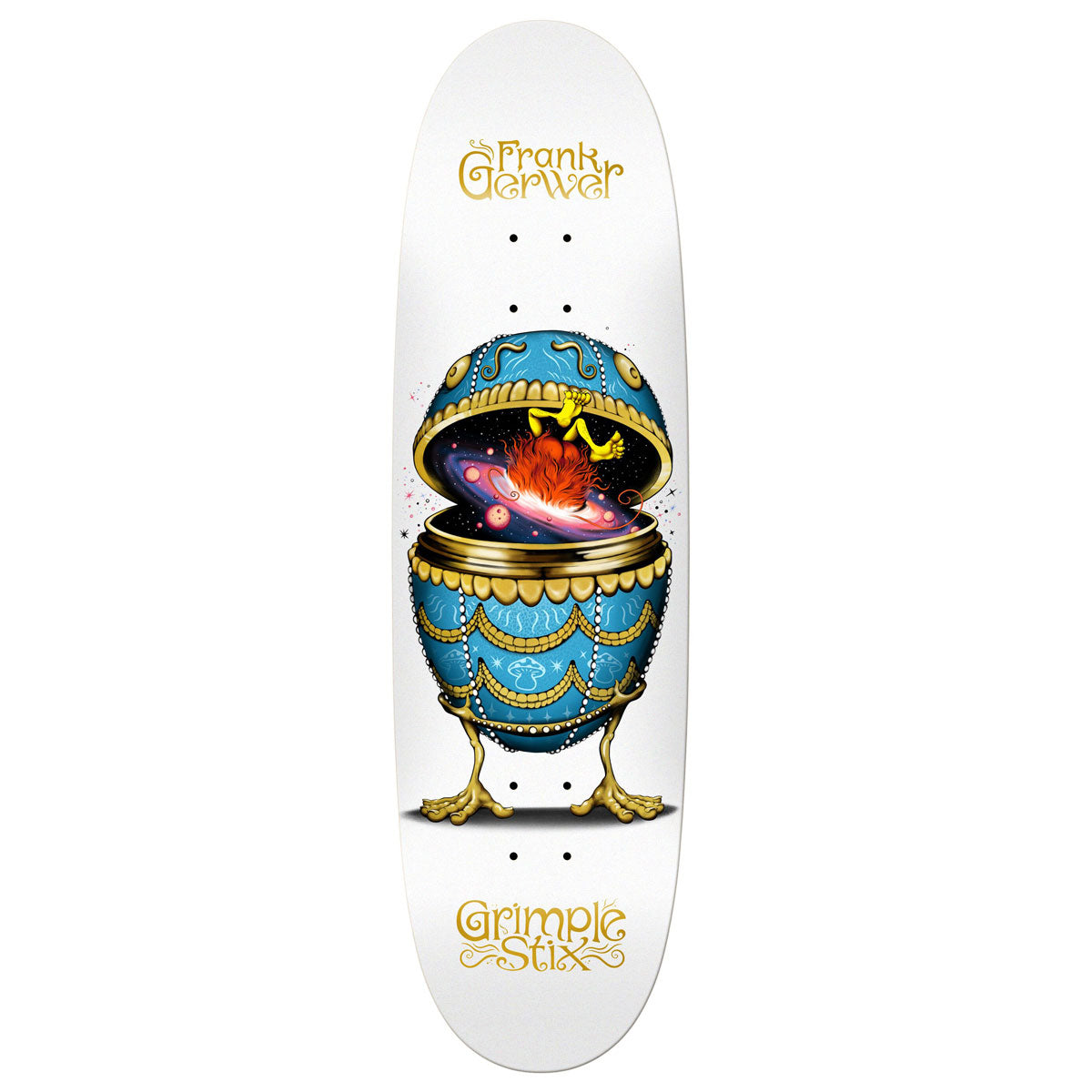 Anti-Hero Gerwer Grimple Stix Fabrage Egg Skateboard Deck - White - 9.10