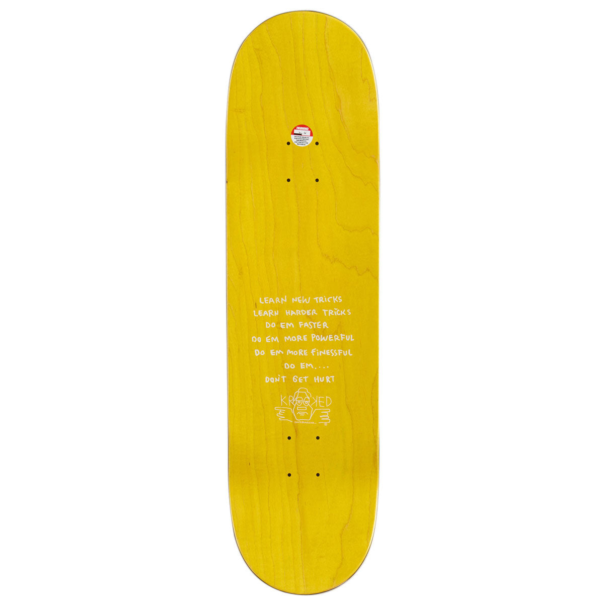 Krooked Wilson Fire Mask Skateboard Deck - White - 8.75