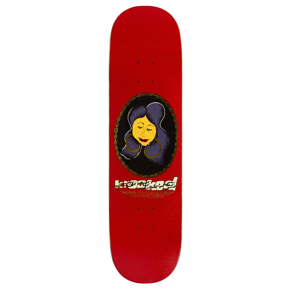 Krooked Manderson DBX Chain Frame Skateboard Deck - Red - 8.38