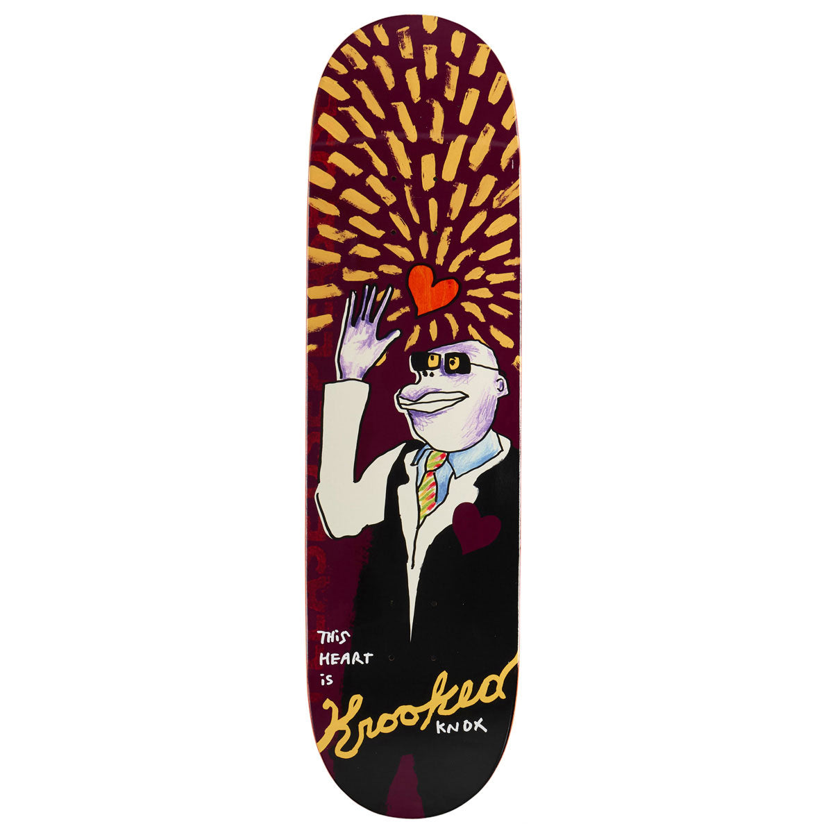 Krooked Knox This Heart Skateboard Deck - Purple - 8.50