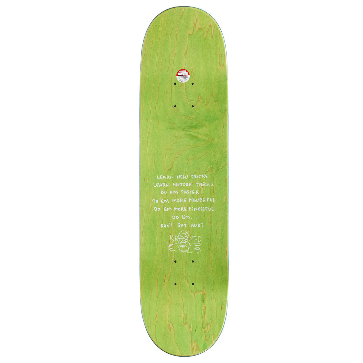 Krooked Cromer Neon Sticker Skateboard Deck - Green - 8.25