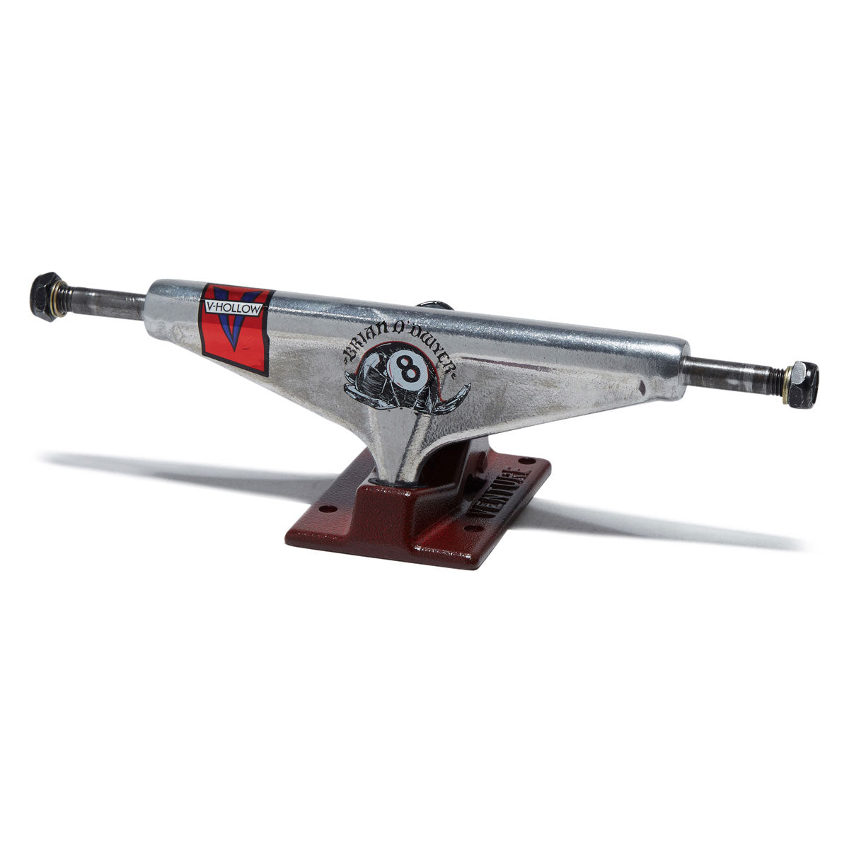 Venture Bryan O'Dwyer Pro V-Hollow Skateboard Trucks - Polished/Red - 5.2 Hi image 1