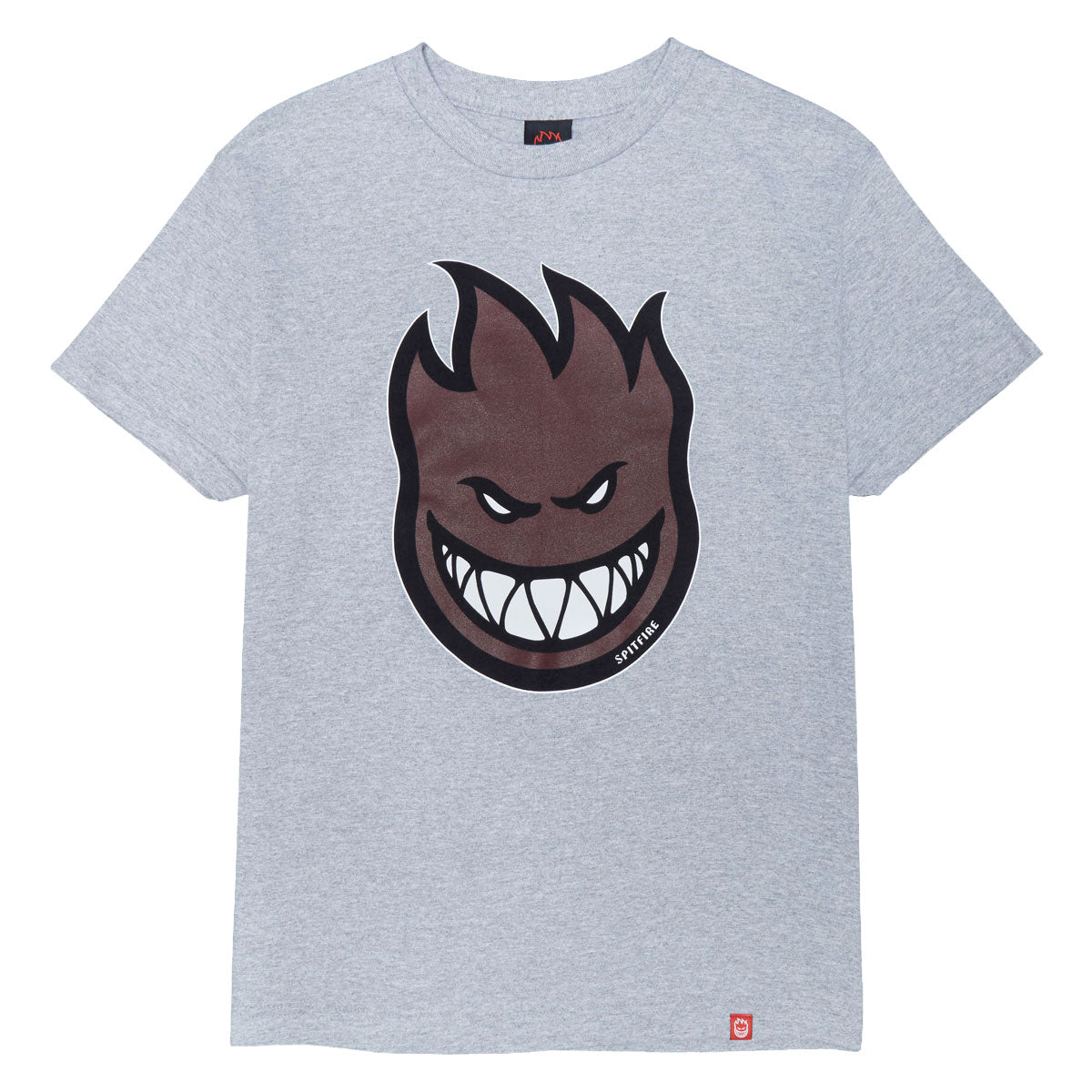 Spitfire Bighead Fill T-Shirt - Heather Grey/Dark Red/Black/White image 1