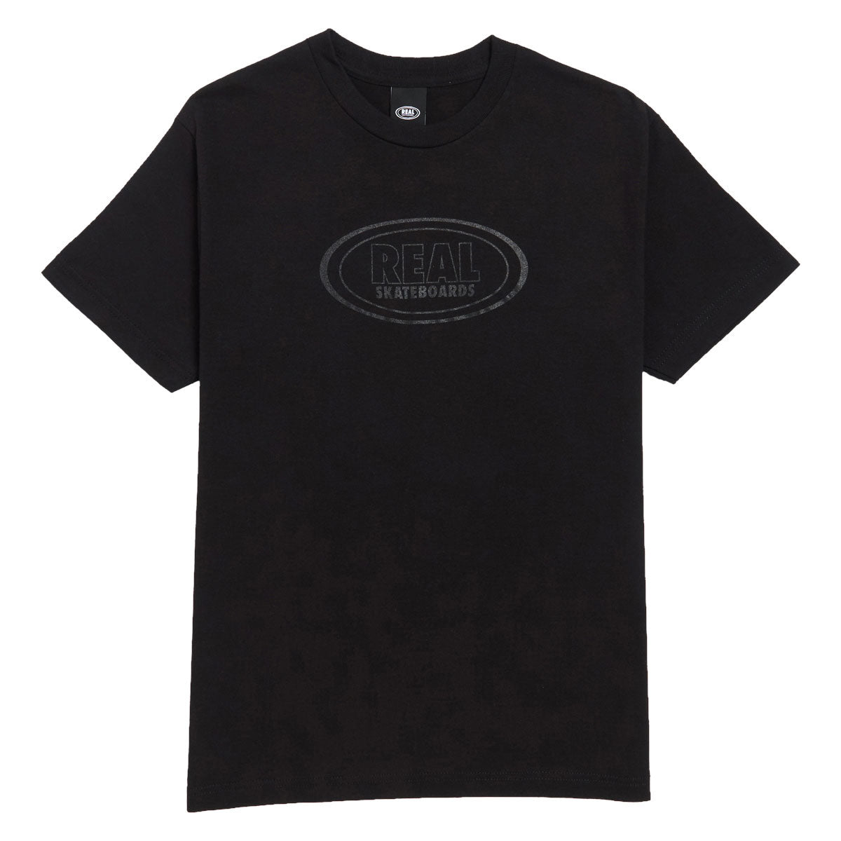 Real Oval T-Shirt - Black/Black Tonal image 1