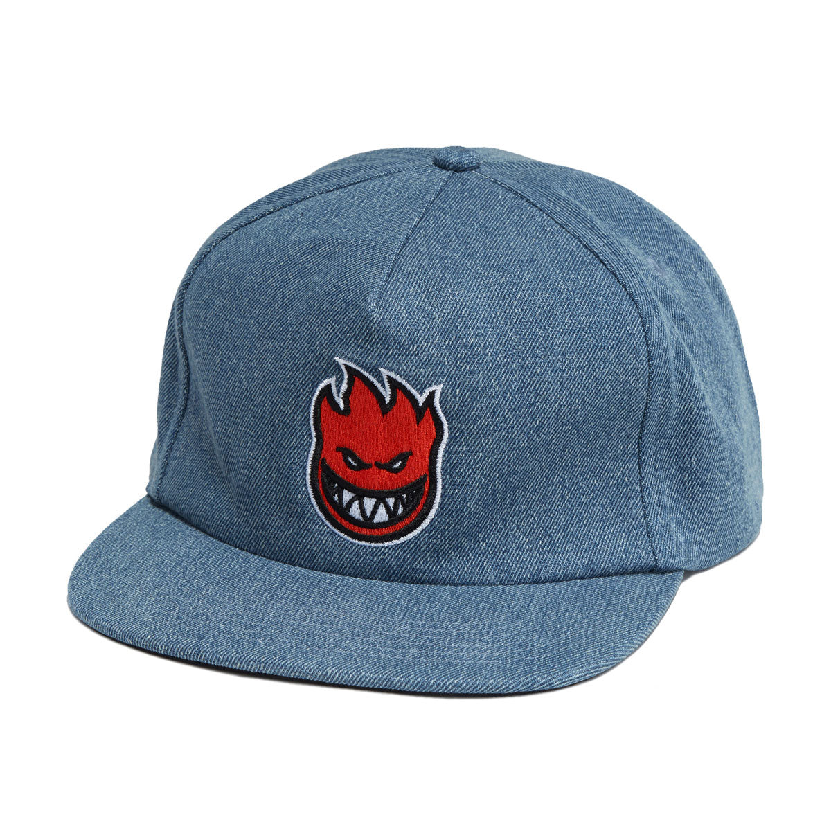 Spitfire Bighead Fill Snapback Hat - Washed Denim/Red image 1