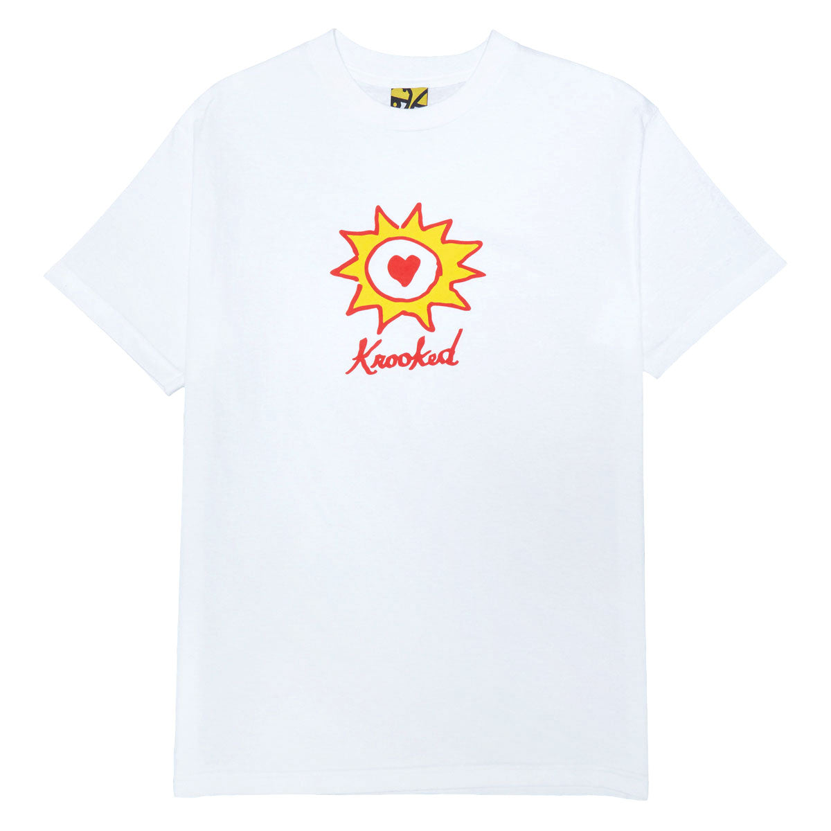 Krooked Sun Heart T-Shirt - White/Red/Yellow image 1