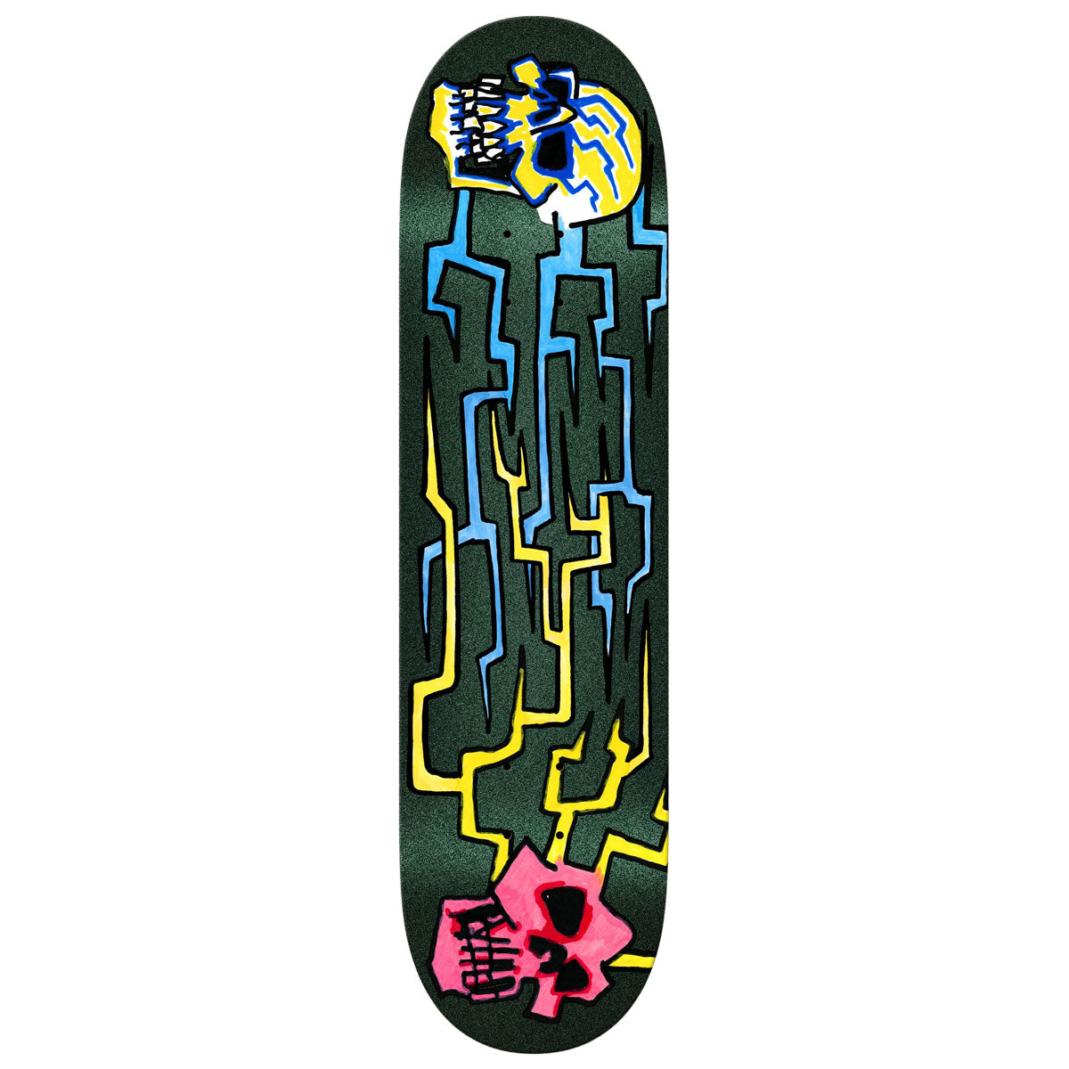 Krooked Worrest Skulls And Bolts Twin Tail Slick Skateboard Deck - 8.30