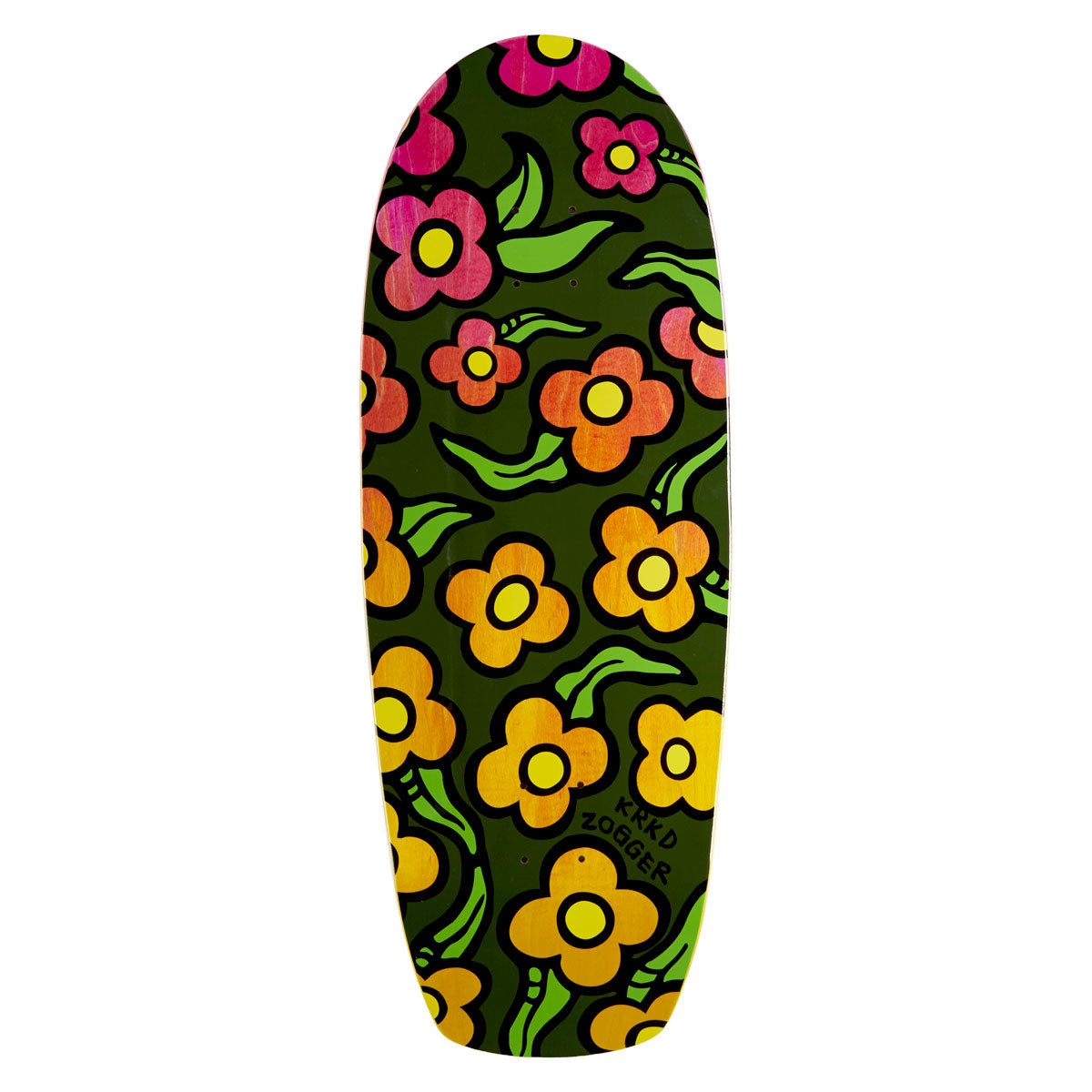 Krooked Team Zogger Widstyle Flowers Skateboard Deck - 10.75